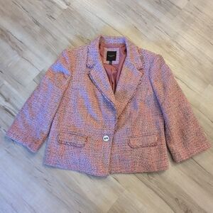 The Limited Pink Tweed Bouclé Blazer Jacket